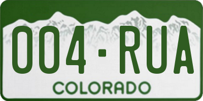 CO license plate 004RUA