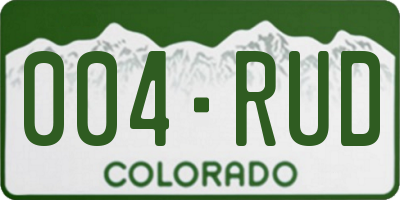 CO license plate 004RUD