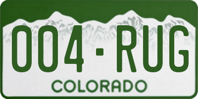 CO license plate 004RUG