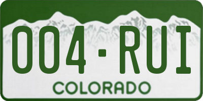 CO license plate 004RUI