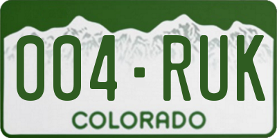 CO license plate 004RUK