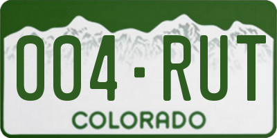 CO license plate 004RUT