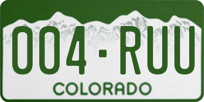CO license plate 004RUU