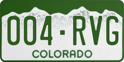 CO license plate 004RVG