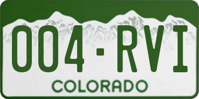 CO license plate 004RVI