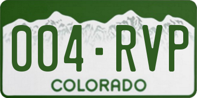 CO license plate 004RVP