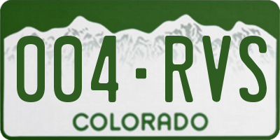 CO license plate 004RVS