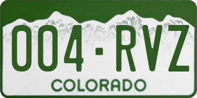 CO license plate 004RVZ
