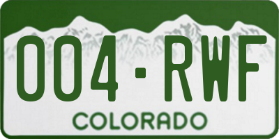 CO license plate 004RWF