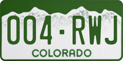 CO license plate 004RWJ