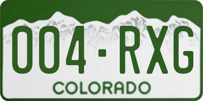 CO license plate 004RXG