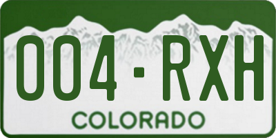 CO license plate 004RXH