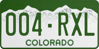 CO license plate 004RXL