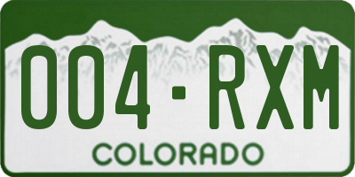 CO license plate 004RXM