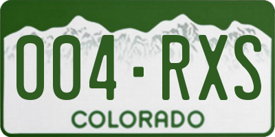 CO license plate 004RXS