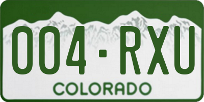 CO license plate 004RXU