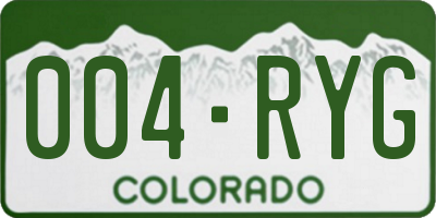 CO license plate 004RYG