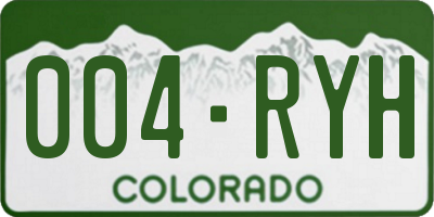 CO license plate 004RYH