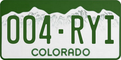 CO license plate 004RYI