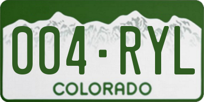 CO license plate 004RYL