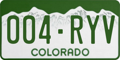 CO license plate 004RYV