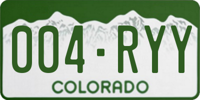 CO license plate 004RYY