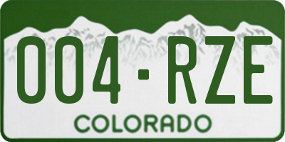 CO license plate 004RZE
