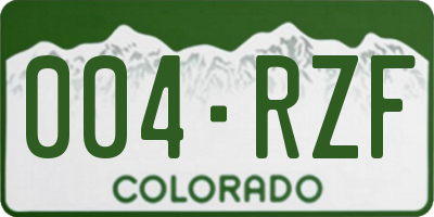 CO license plate 004RZF