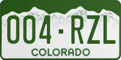 CO license plate 004RZL