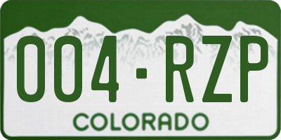 CO license plate 004RZP