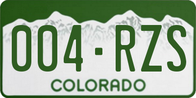 CO license plate 004RZS