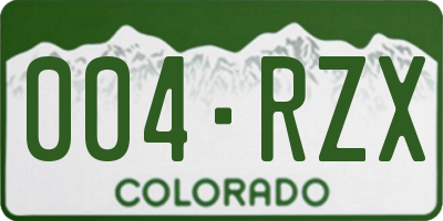 CO license plate 004RZX