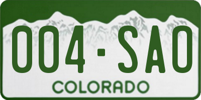 CO license plate 004SAO