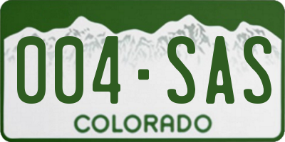 CO license plate 004SAS