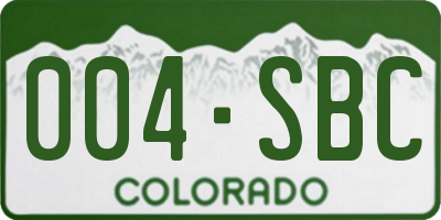 CO license plate 004SBC