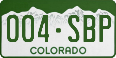 CO license plate 004SBP