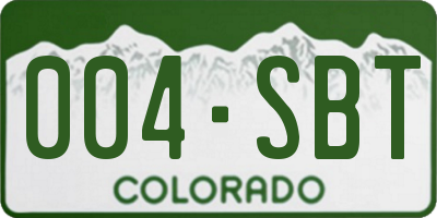 CO license plate 004SBT