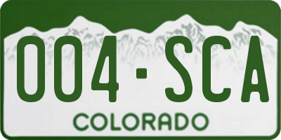 CO license plate 004SCA
