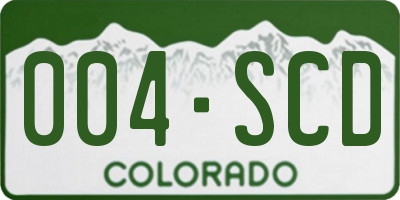 CO license plate 004SCD