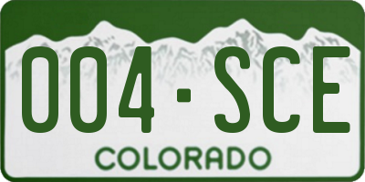 CO license plate 004SCE