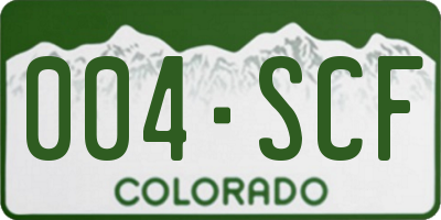 CO license plate 004SCF
