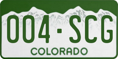 CO license plate 004SCG