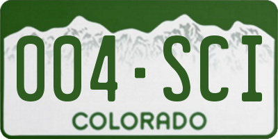 CO license plate 004SCI