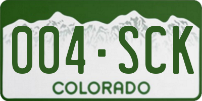 CO license plate 004SCK
