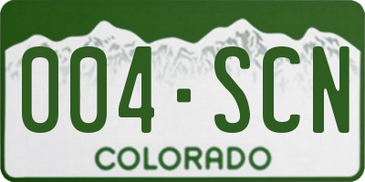 CO license plate 004SCN