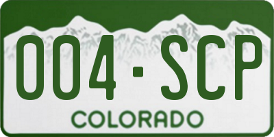 CO license plate 004SCP