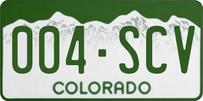 CO license plate 004SCV
