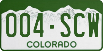 CO license plate 004SCW