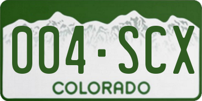 CO license plate 004SCX