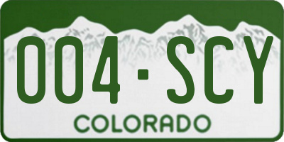 CO license plate 004SCY